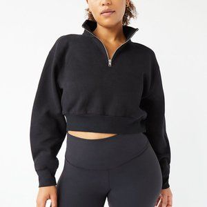 Aritzia TNA Perfect 1/4 Zip Sweatshirt Black